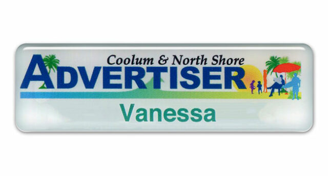 85x25mm domed name badge